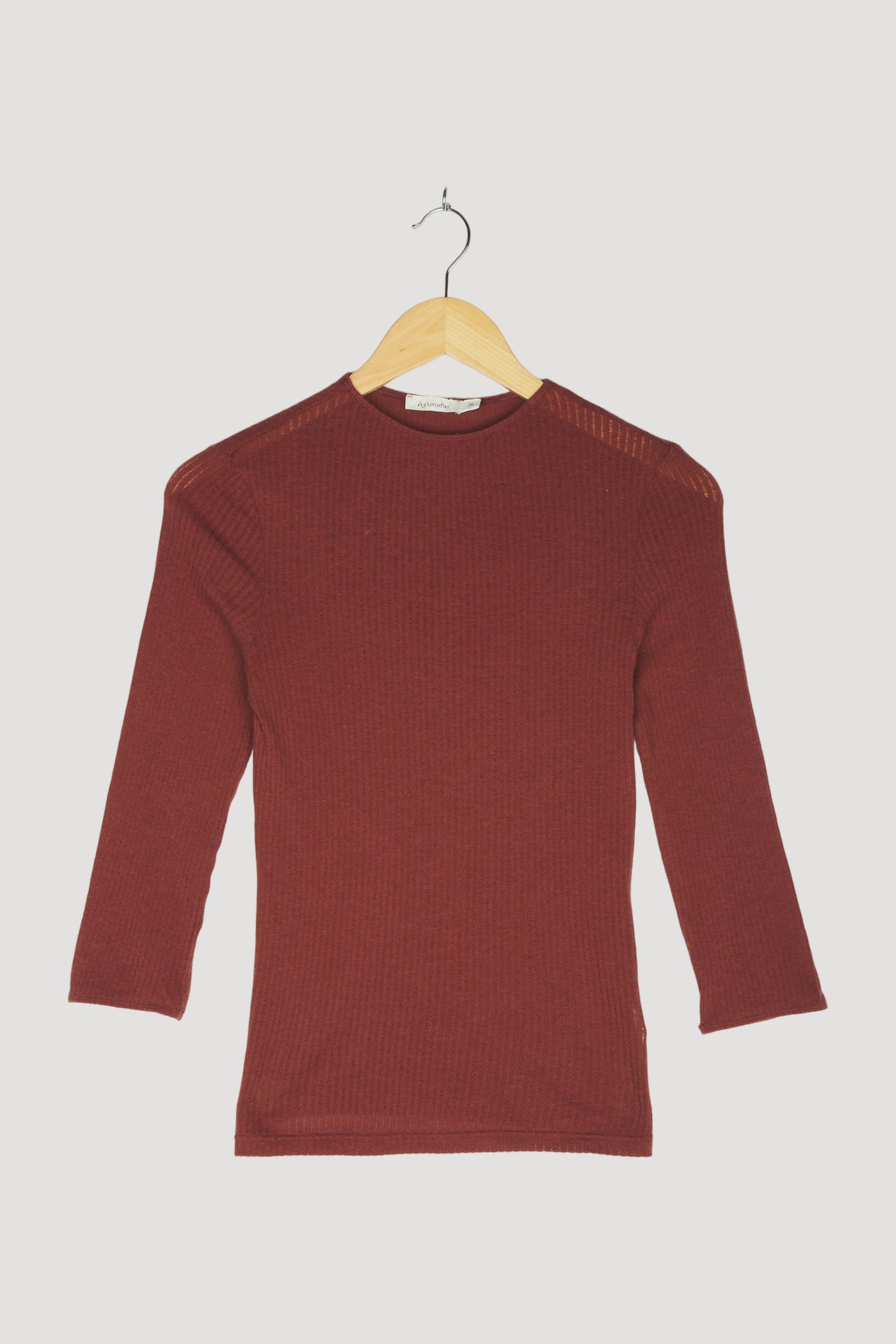 Secondhand Ajour-Shirt aus Bio-Baumwolle mit Schurwolle