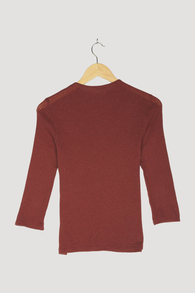 Secondhand Ajour-Shirt aus Bio-Baumwolle mit Schurwolle