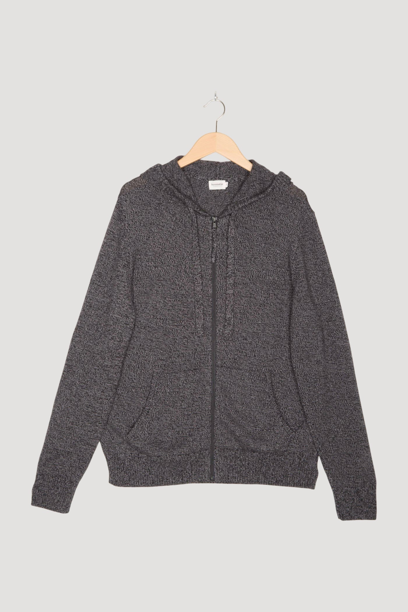 Secondhand Strickjacke Kapuze Regular aus reiner Bio-Baumwolle mit Bio-Merinowolle