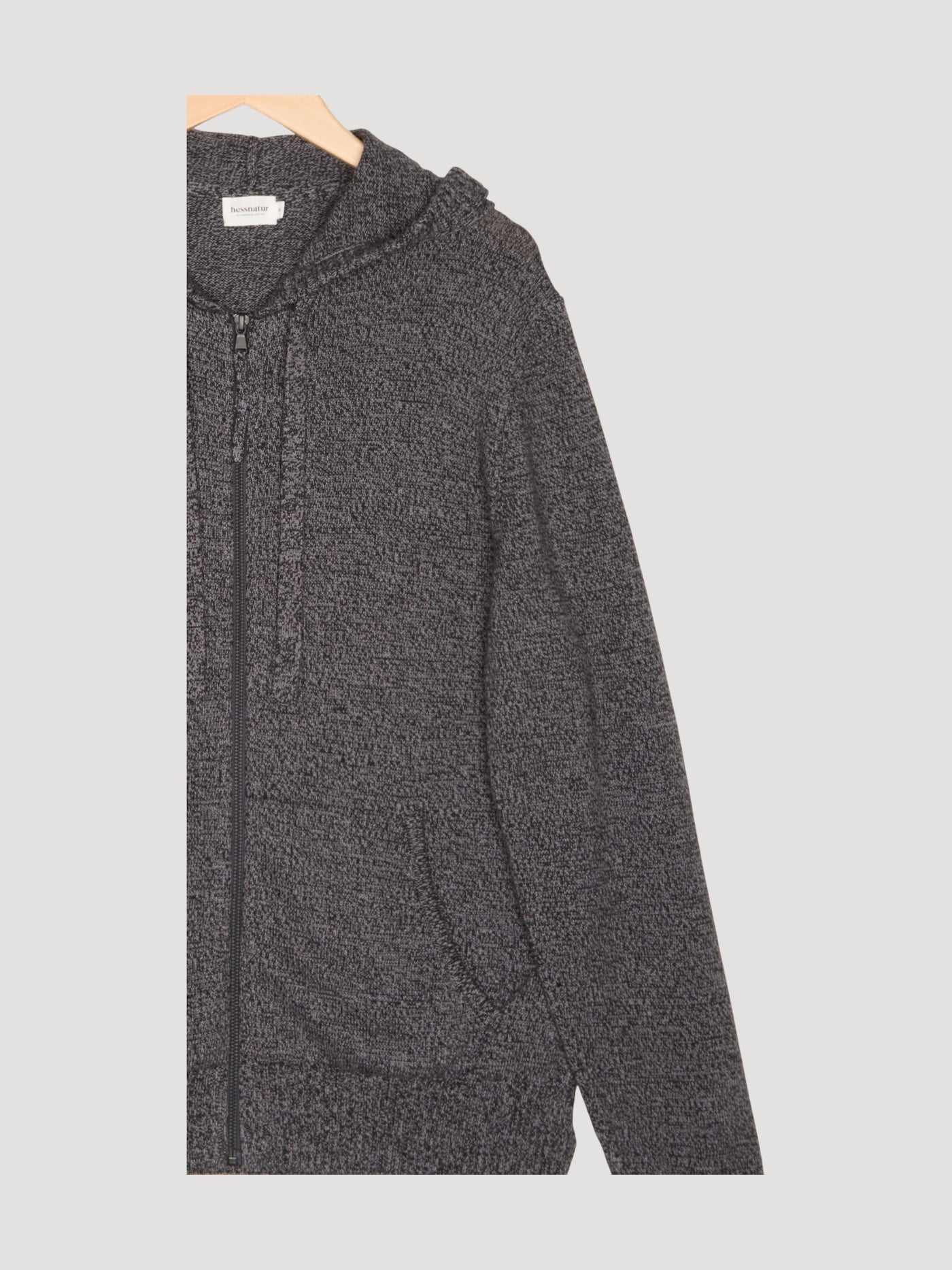 Secondhand Strickjacke Kapuze Regular aus reiner Bio-Baumwolle mit Bio-Merinowolle
