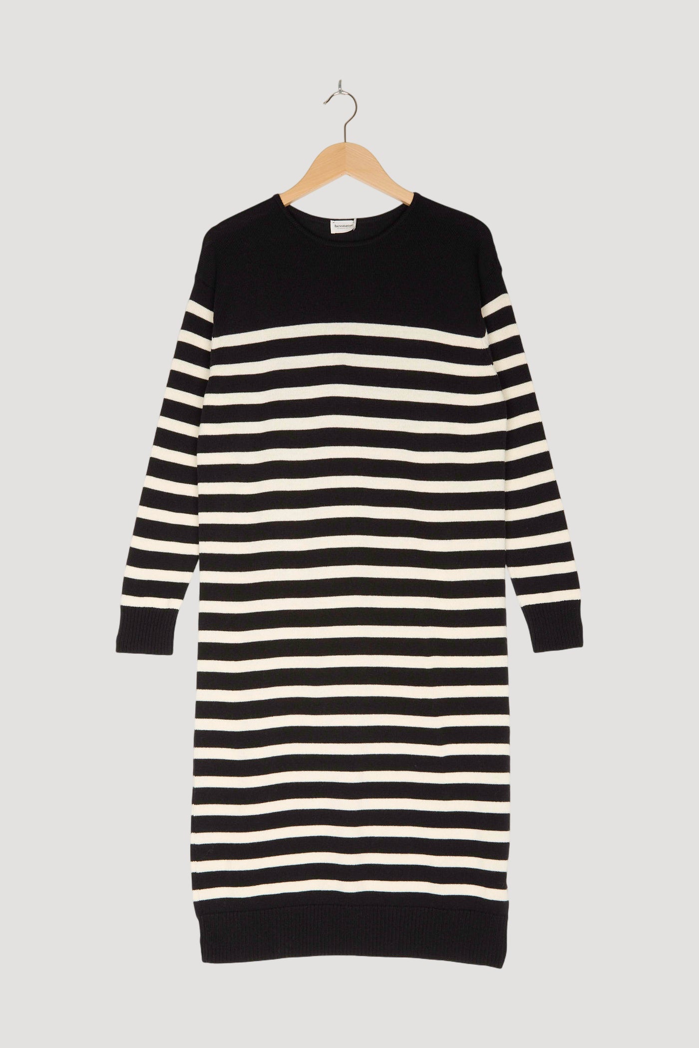 Secondhand Strickkleid Streifen Midi Relaxed aus reiner Bio-Baumwolle und weicher Schurwolle