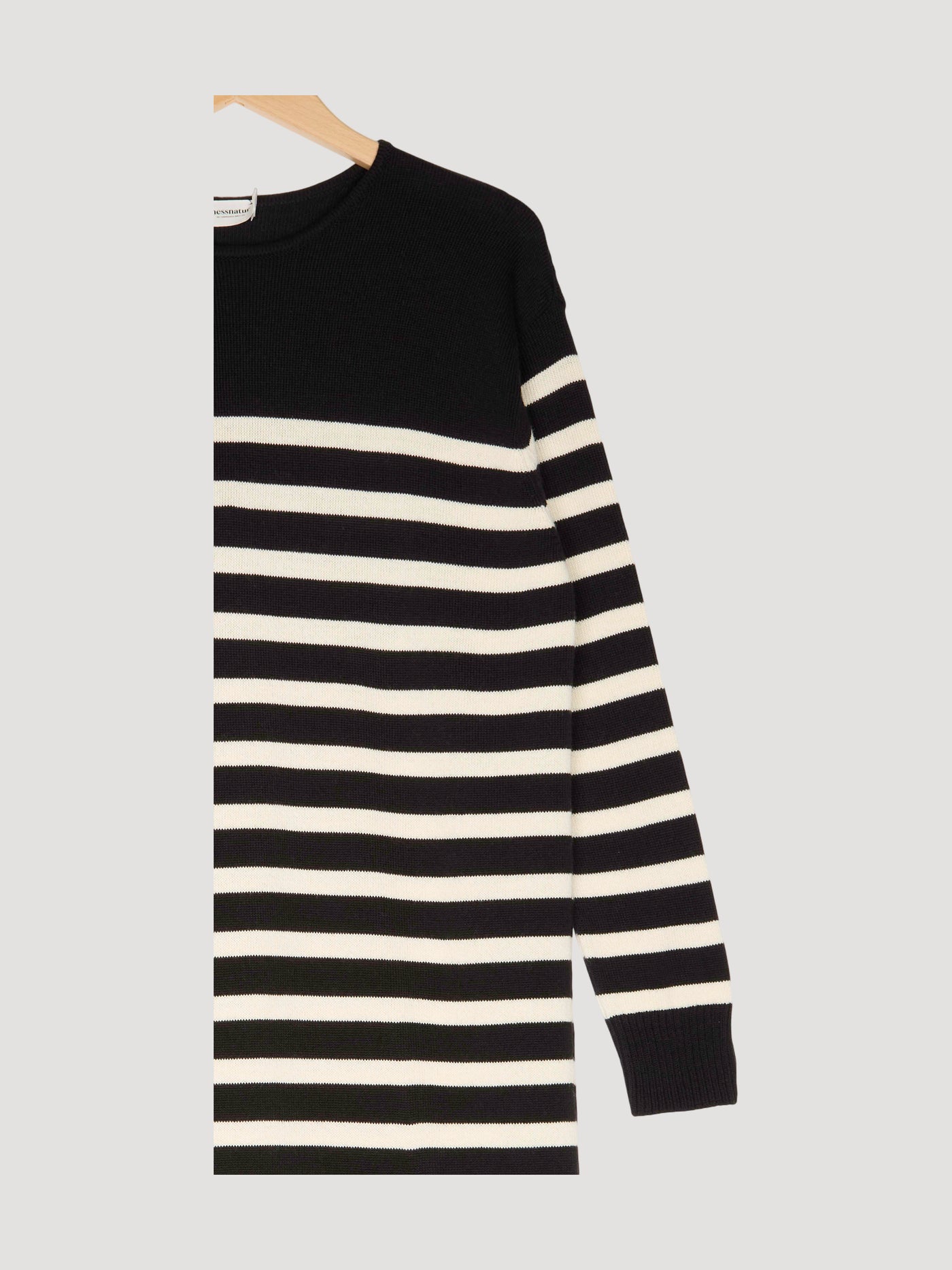 Secondhand Strickkleid Streifen Midi Relaxed aus reiner Bio-Baumwolle und weicher Schurwolle