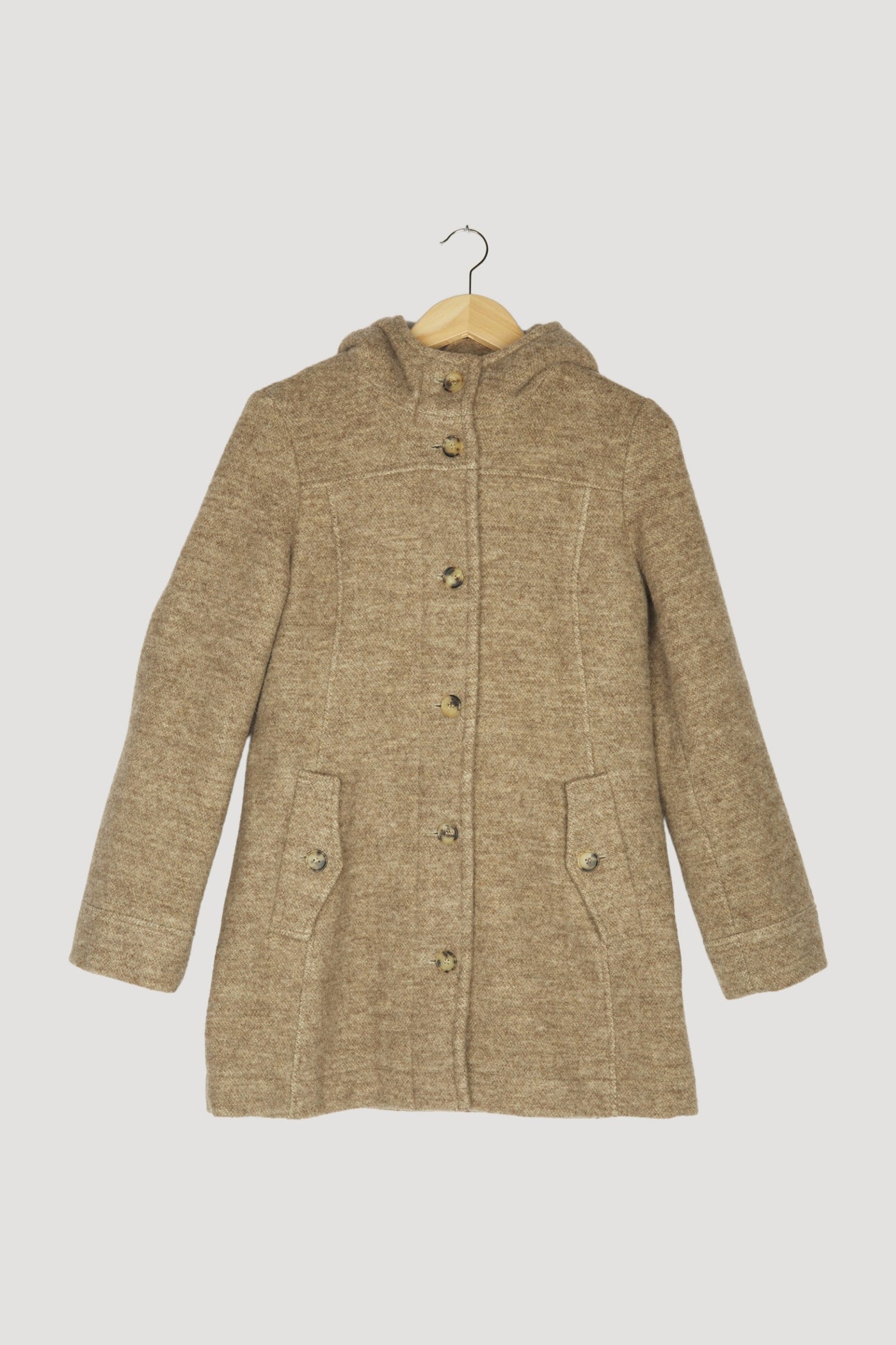 Damen Mantel Walkmantel Braun Walkjacke Damen Wollwalk Mantel