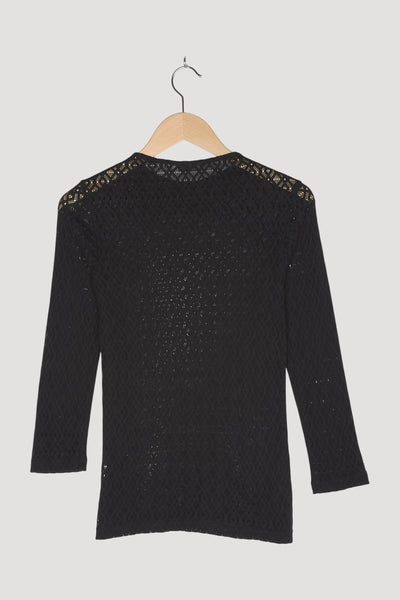 Secondhand Spitzen-Shirt aus reiner Bio-Baumwolle