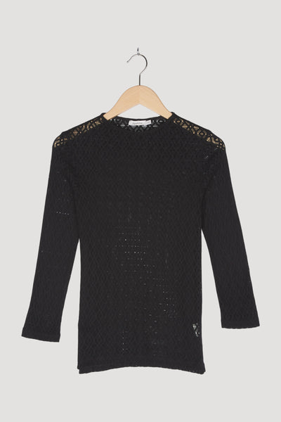 Secondhand Spitzen-Shirt aus reiner Bio-Baumwolle