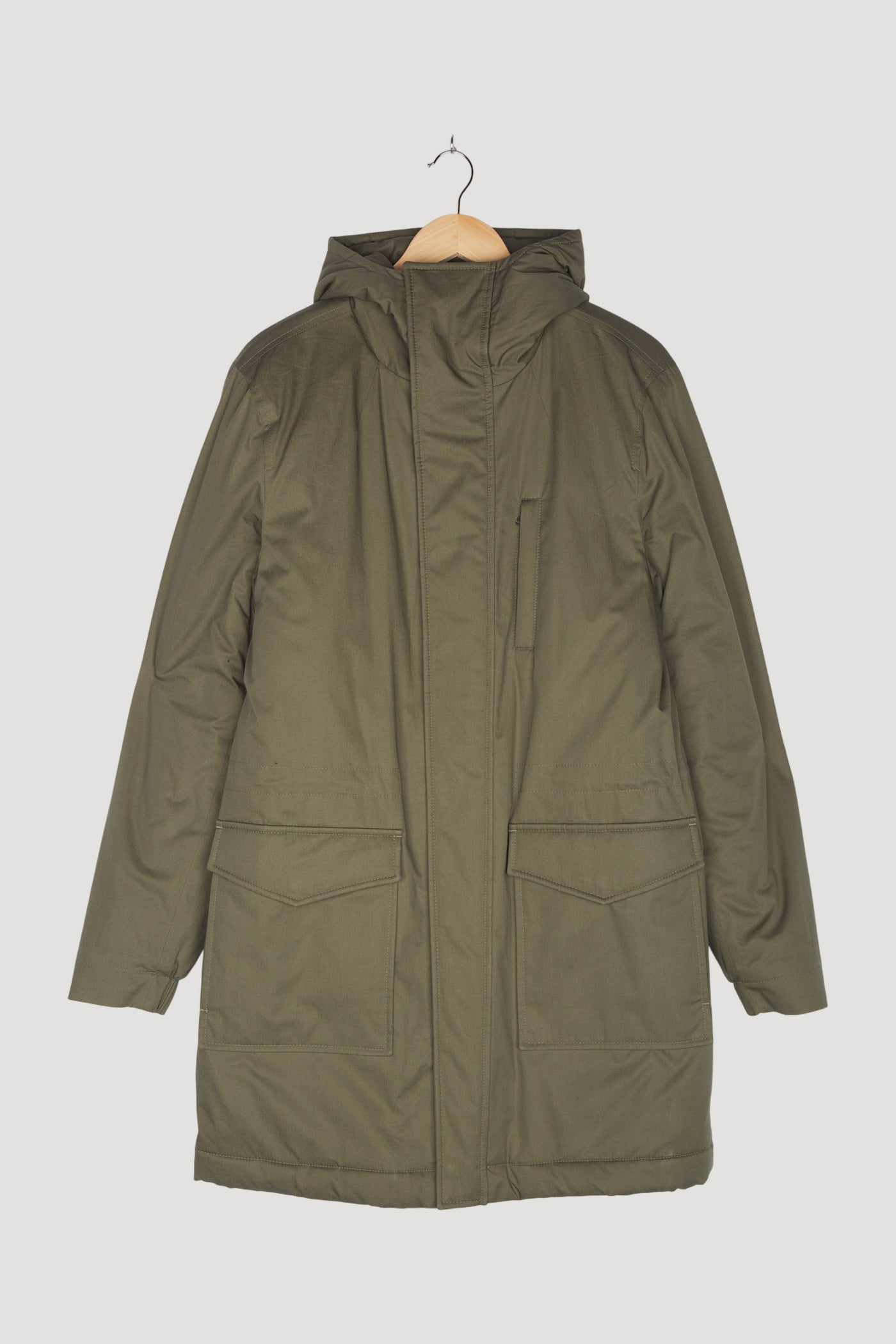 Secondhand Parka Nature Shell mit Schurwoll-Kapok-Wattierung