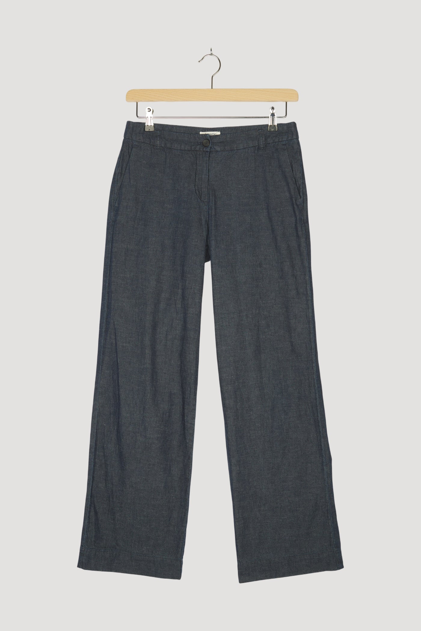 Secondhand Jeans Flared aus Bio-Baumwolle mit Leinen