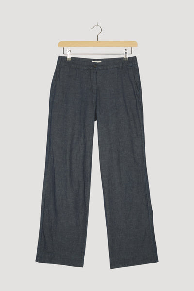 Secondhand Jeans Flared aus Bio-Baumwolle mit Leinen