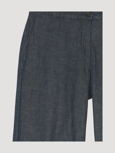 Secondhand Jeans Flared aus Bio-Baumwolle mit Leinen