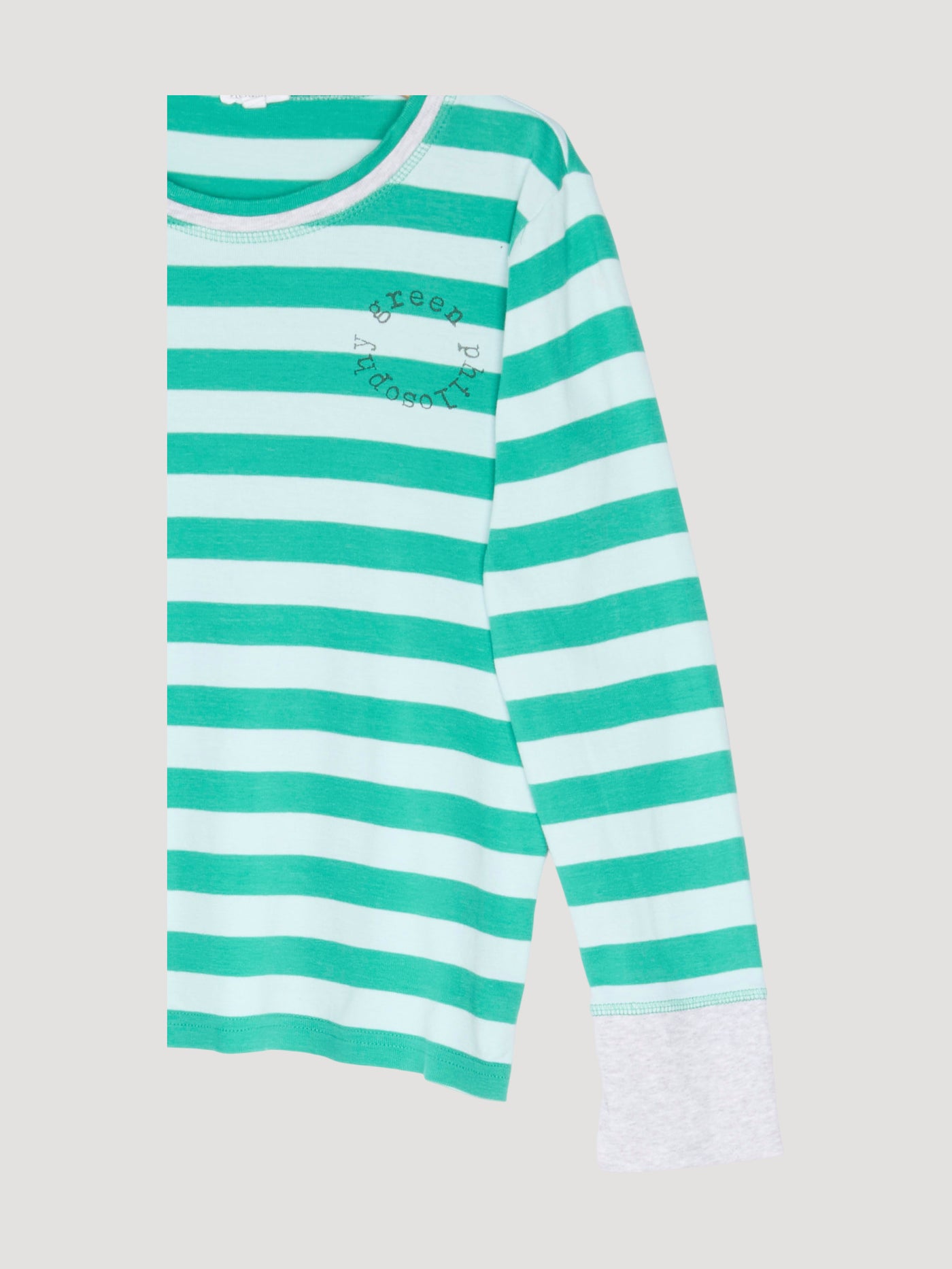 Secondhand Ringelshirt mit Patches aus reiner Bio-Baumwolle