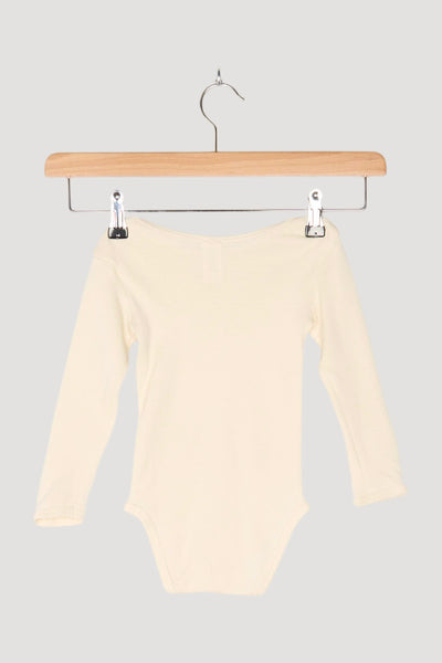 Secondhand Langarm-Body aus Bio-Merinowolle mit Seide