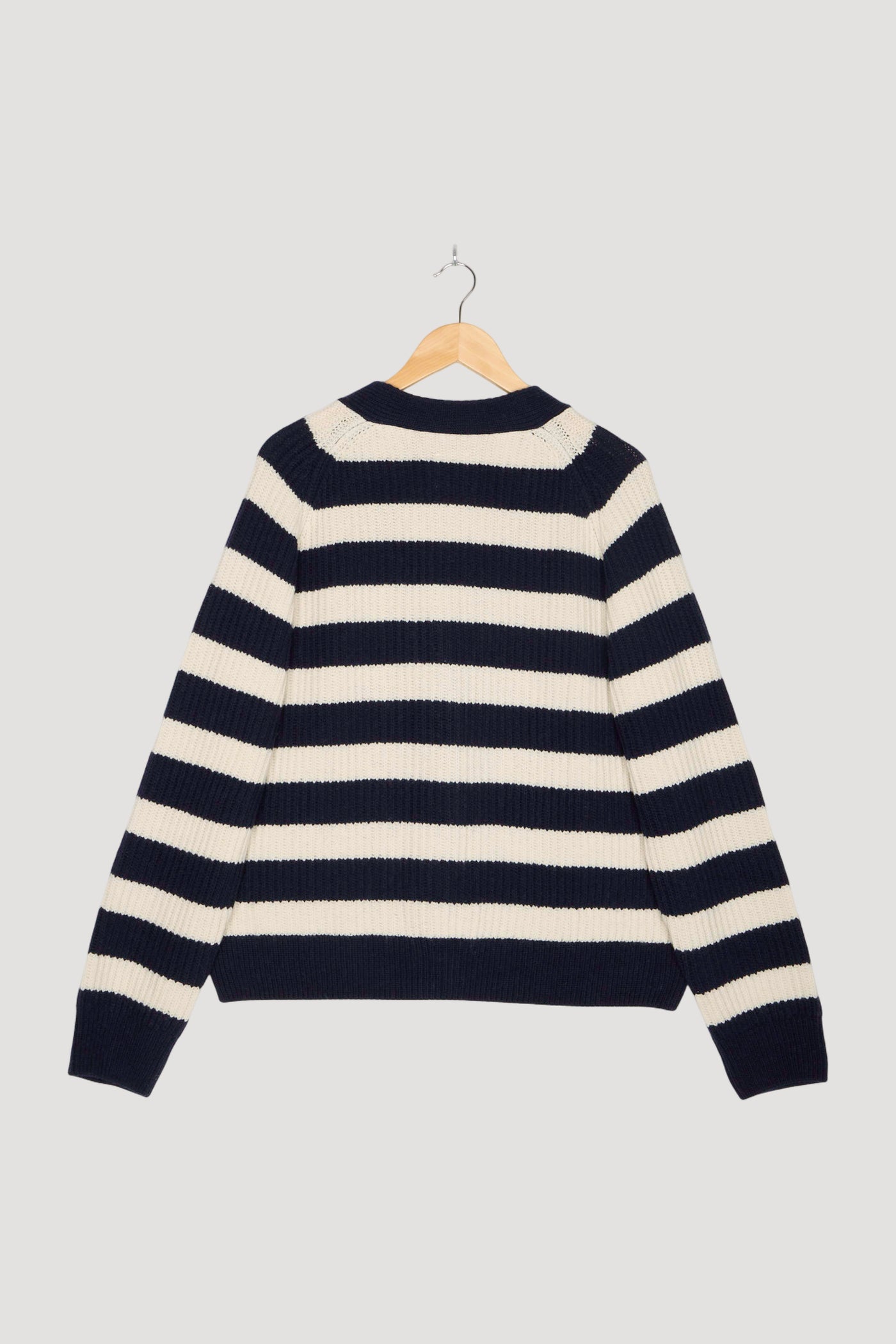 Secondhand Strickjacke Streifen Relaxed aus Bio-Merinowolle mit Bio-Baumwolle