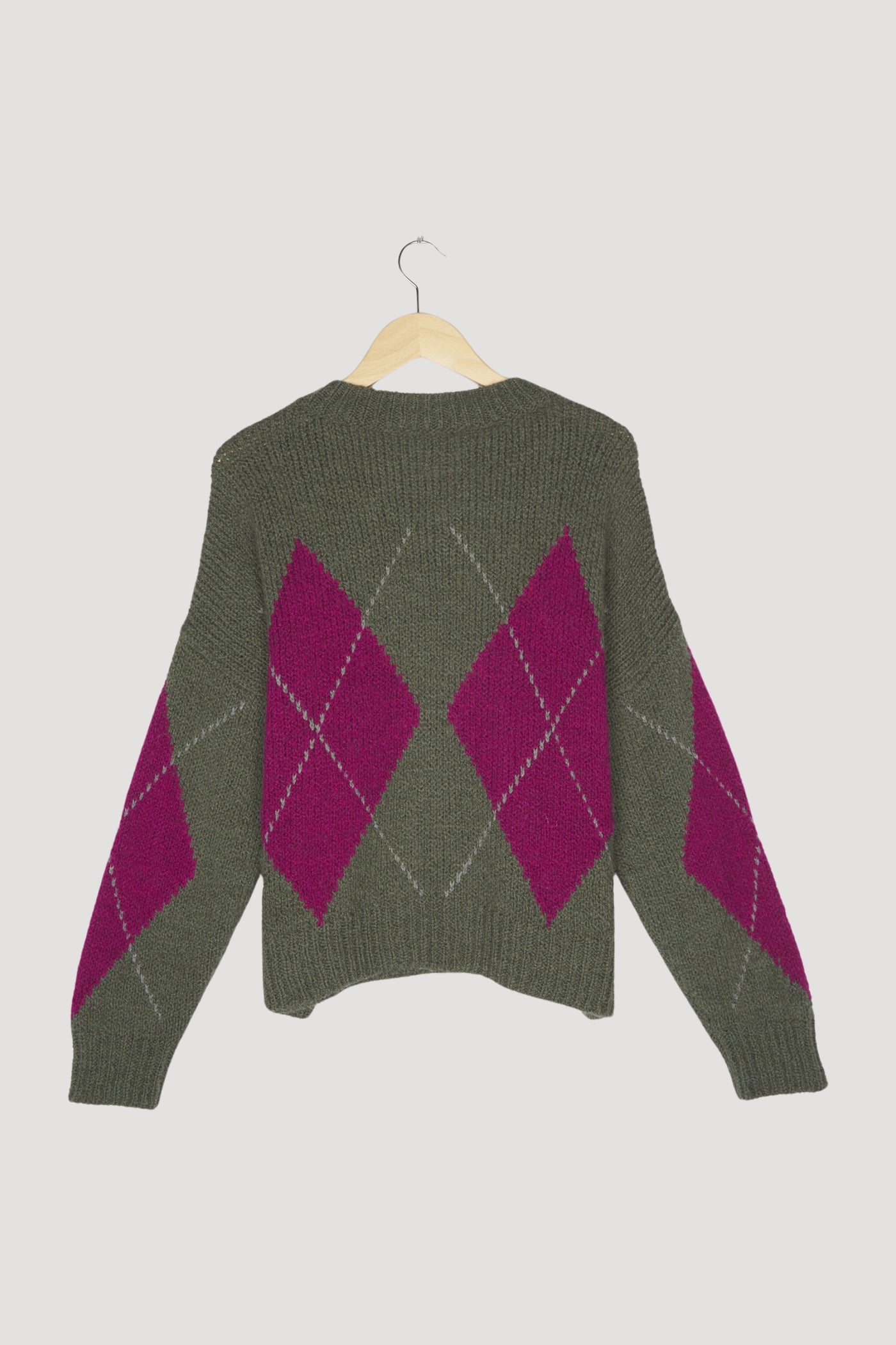 Secondhand Damen Argyle-Pullover aus Schurwolle mit Alpaka