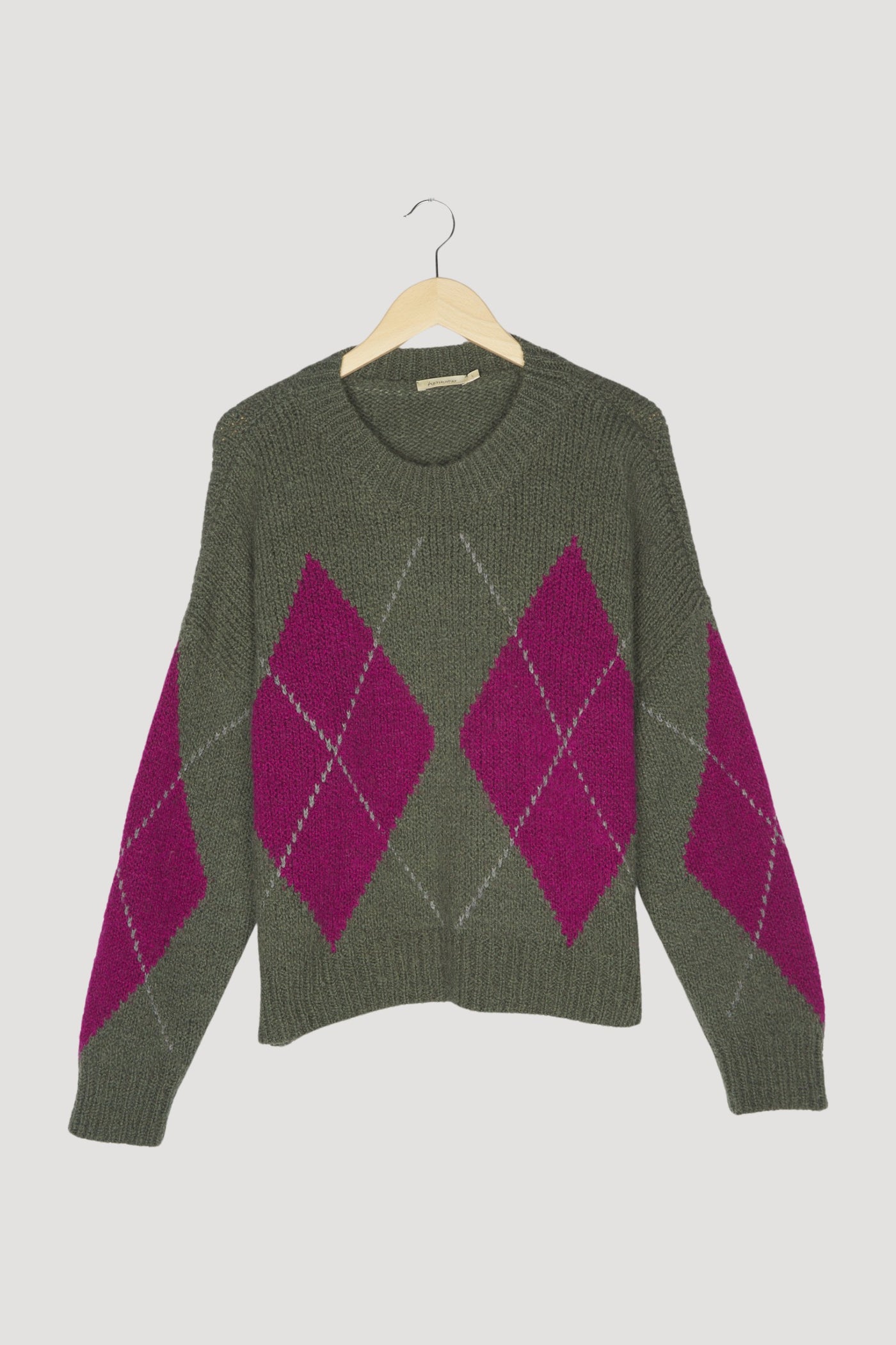 Secondhand Damen Argyle-Pullover aus Schurwolle mit Alpaka