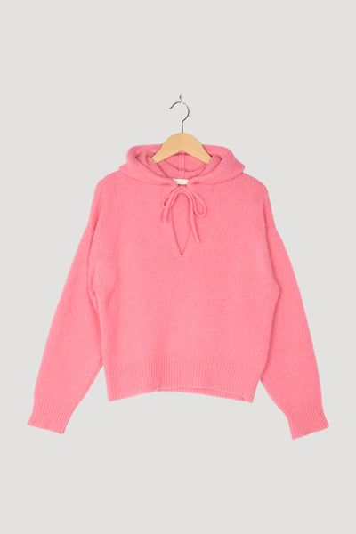 Secondhand Kapuzen-Pullover aus Alpaka mit Seide und Mohair