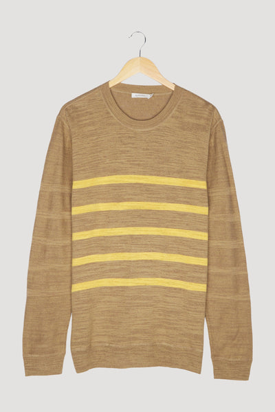 Secondhand Streifen-Pullover aus Leinen mit Bio-Baumwolle