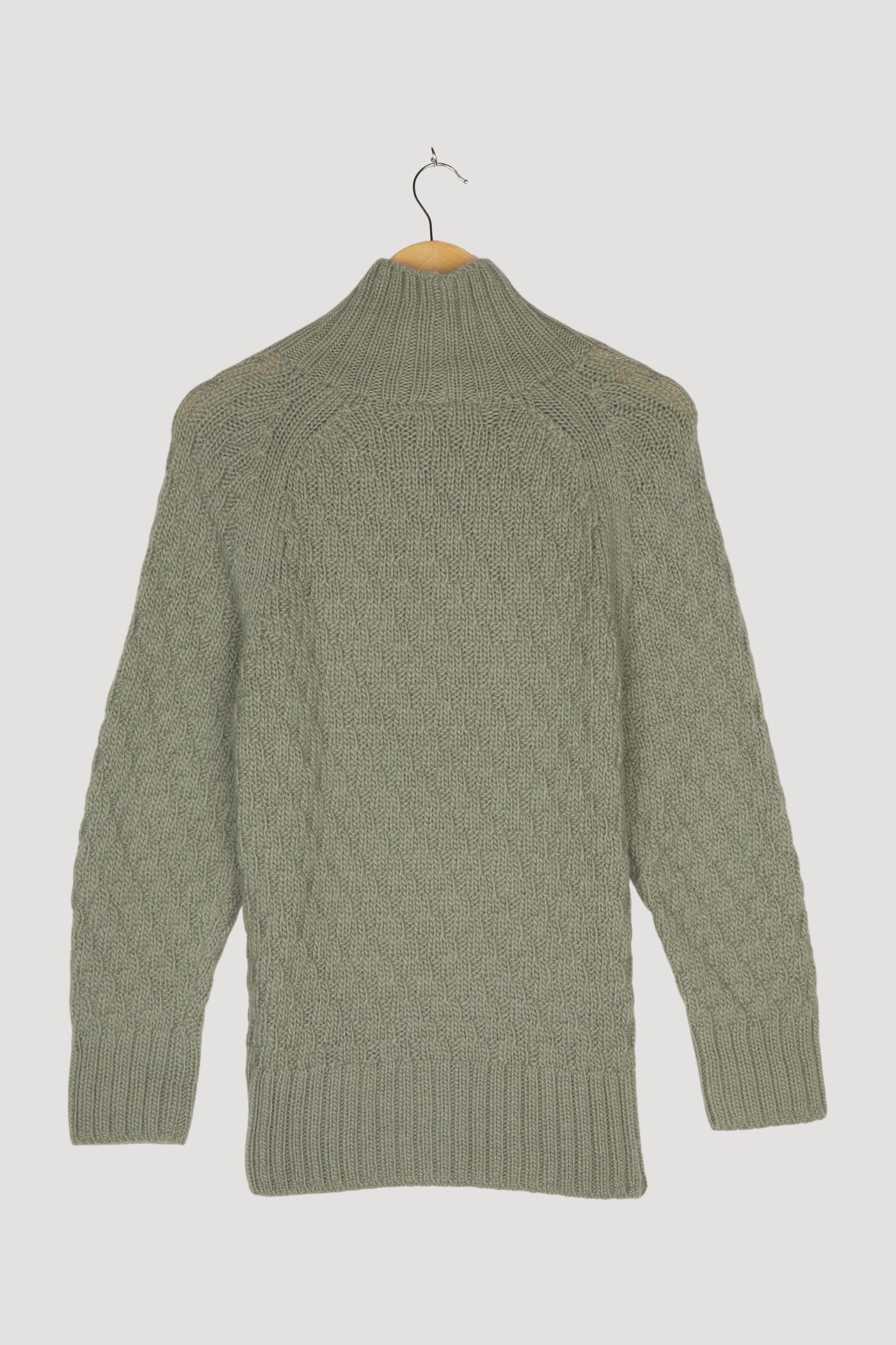 Secondhand Struktur-Pullover aus Alpaka und Schurwolle