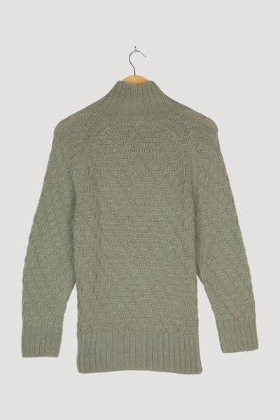 Secondhand Struktur-Pullover aus Alpaka und Schurwolle