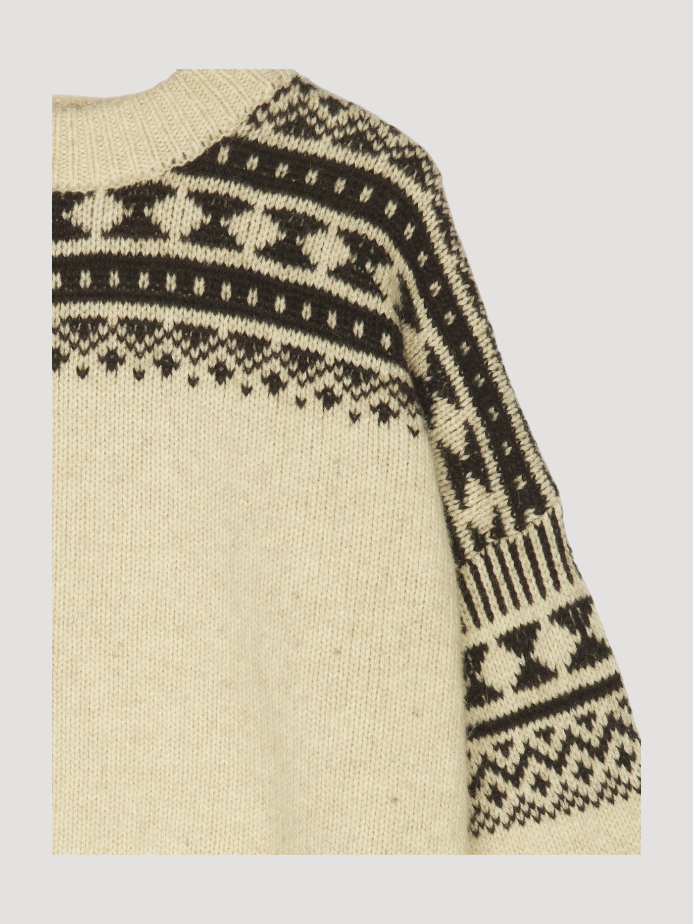 Secondhand Norweger-Pullover ungefärbt aus Merinowolle mit Alpaka