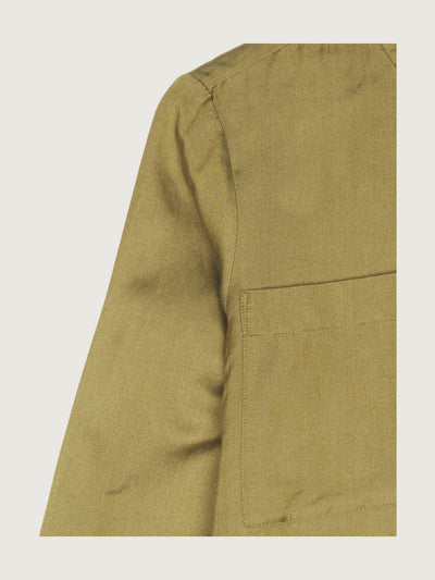 Secondhand Stehkragen-Bluse aus Bio-Baumwolle mit Seide