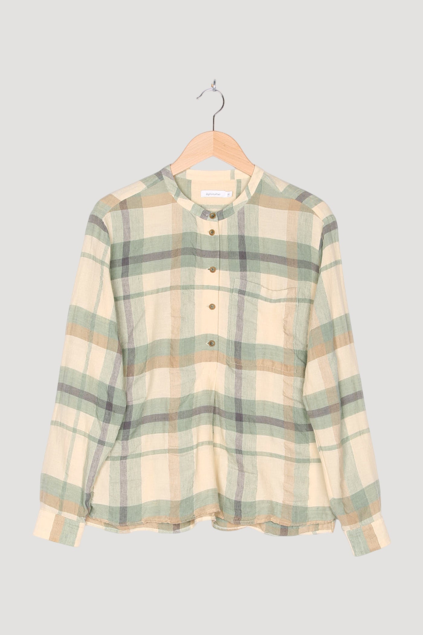 Secondhand Bluse aus Leinen mit Bio-Baumwolle