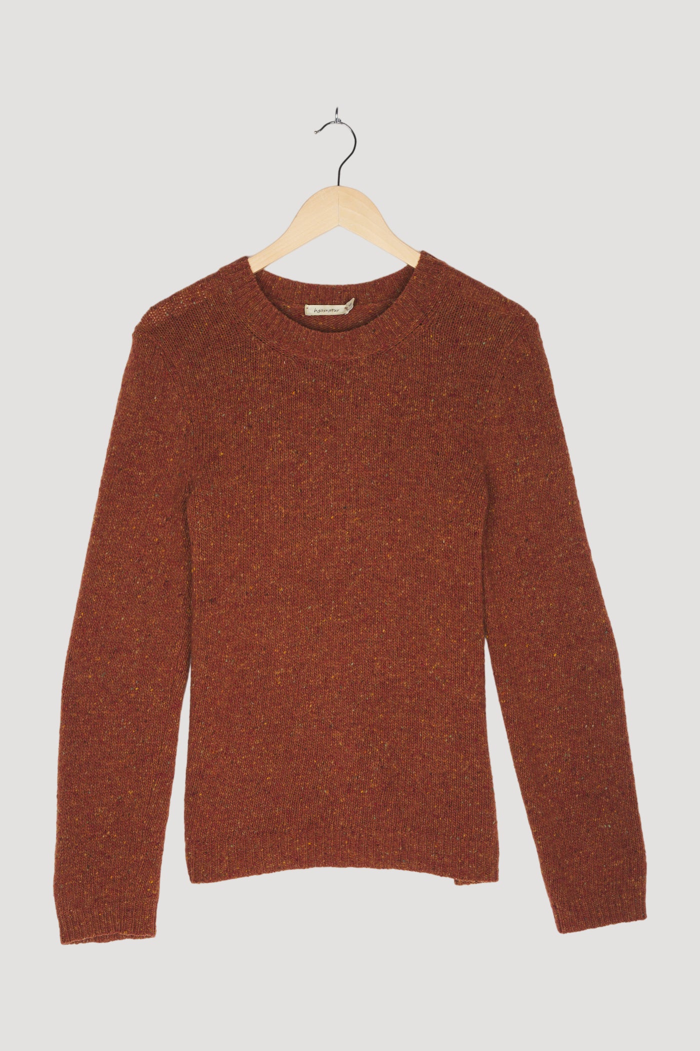 Secondhand Tweed-Pullover aus reiner Schurwolle