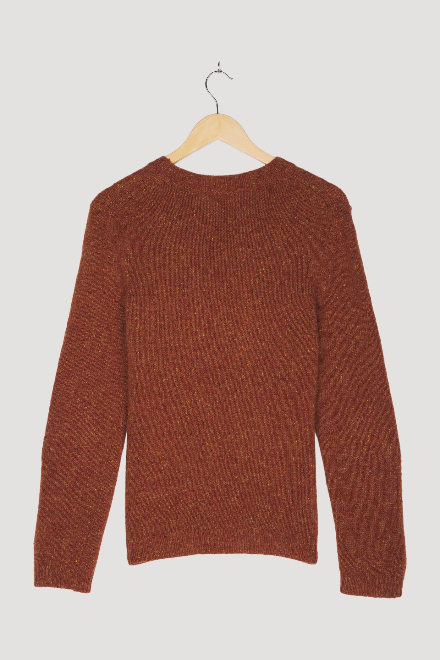 Secondhand Tweed-Pullover aus reiner Schurwolle