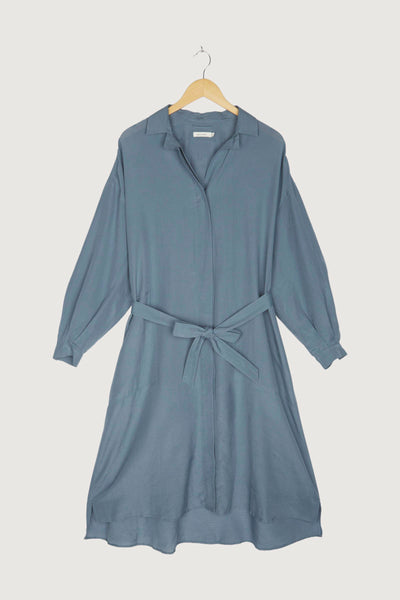 Secondhand Midi-Kleid aus Seide mit Hanf und Bio-Baumwolle