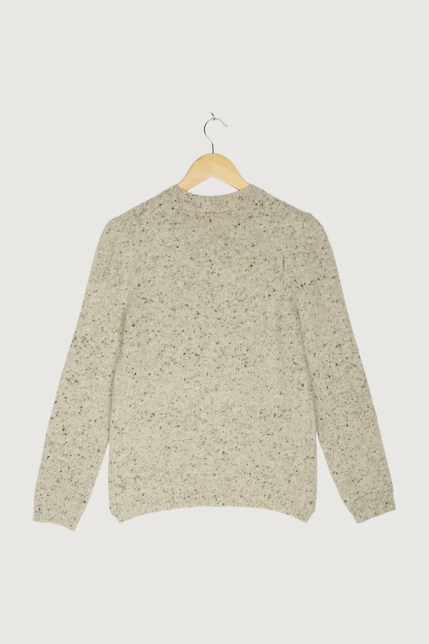 Secondhand Tweed-Pullover aus reiner Schurwolle